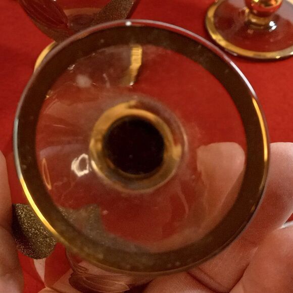 Vintage Amber Glass Decanter and 6 Cordial Glasses - Picture 9 of 12